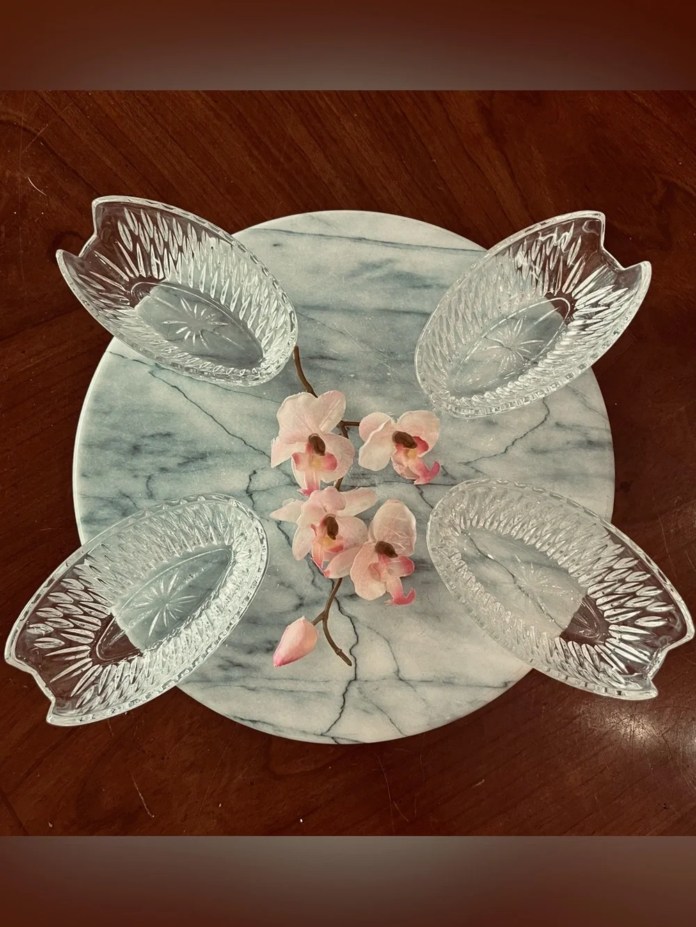 VTG Princess House Highlights Lead Crystal Flatware Holders Set of 4